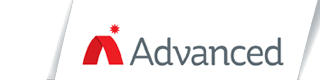 the logo for advanced